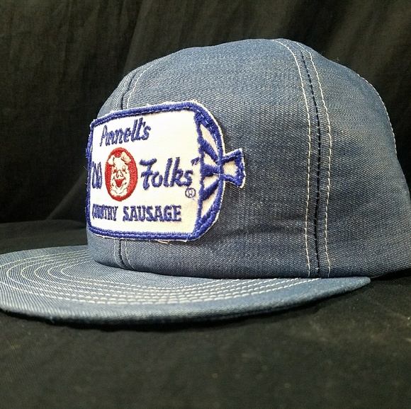 VTG Purnells Old Folks Country Sausage Hat Denim - Picture 2 of 8